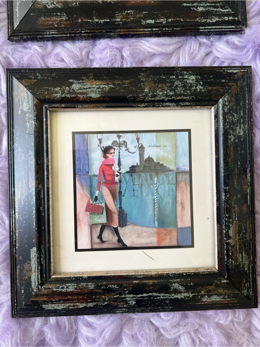 Karen Dupre Set Of Four Chick City Themed Framed Prints 7”x7”